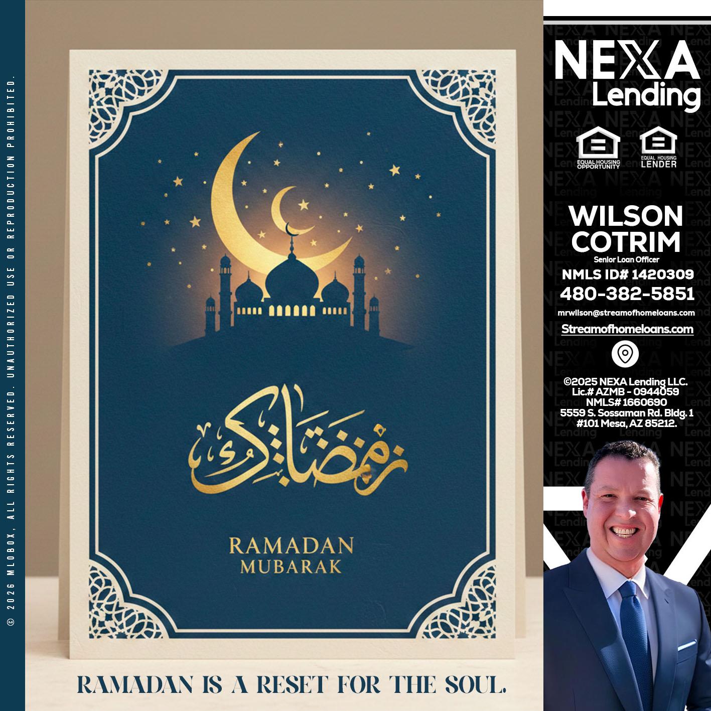HAPPY RAMADAN - Wilson Cotrim -Senior Loan Officer