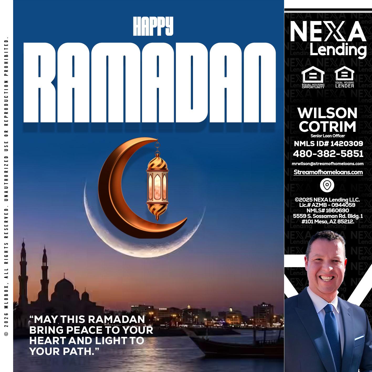 RAMADAN - Wilson Cotrim -Senior Loan Officer