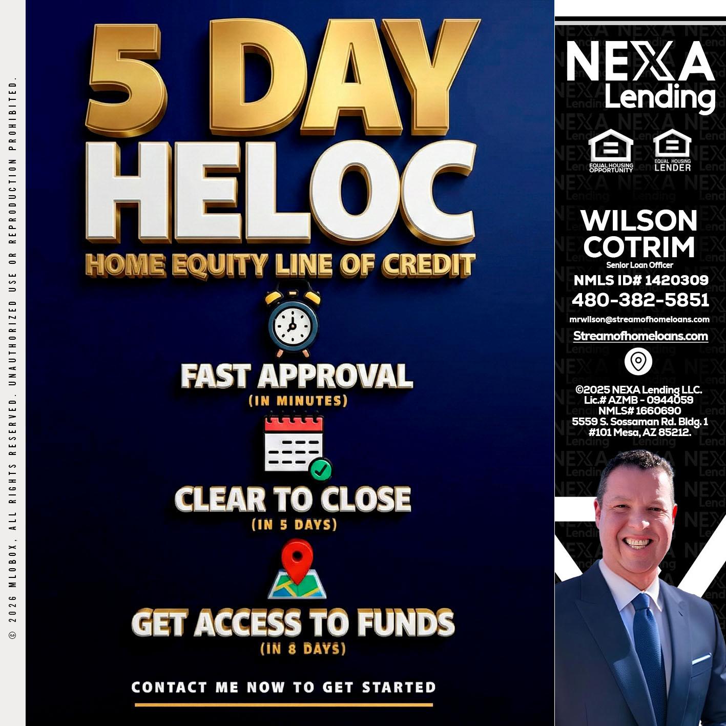 5 day hello - Wilson Cotrim -Senior Loan Officer