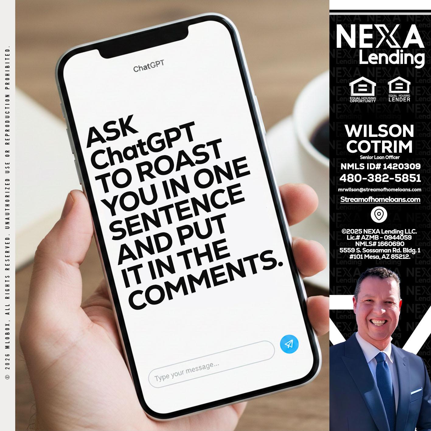 ask chatgpt - Wilson Cotrim -Senior Loan Officer