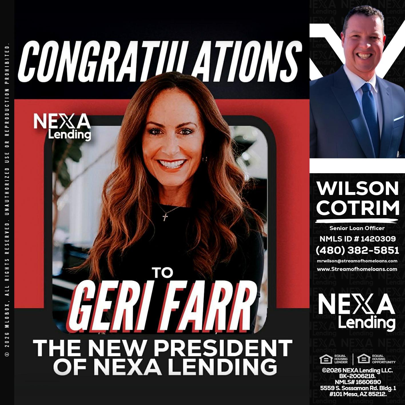 CONGRATULATIONS - Wilson Cotrim -Senior Loan Officer