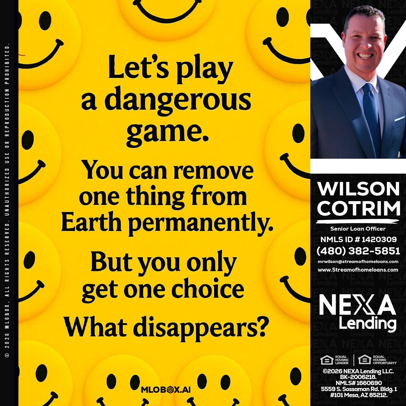 LETS PLAY - Wilson Cotrim -Senior Loan Officer