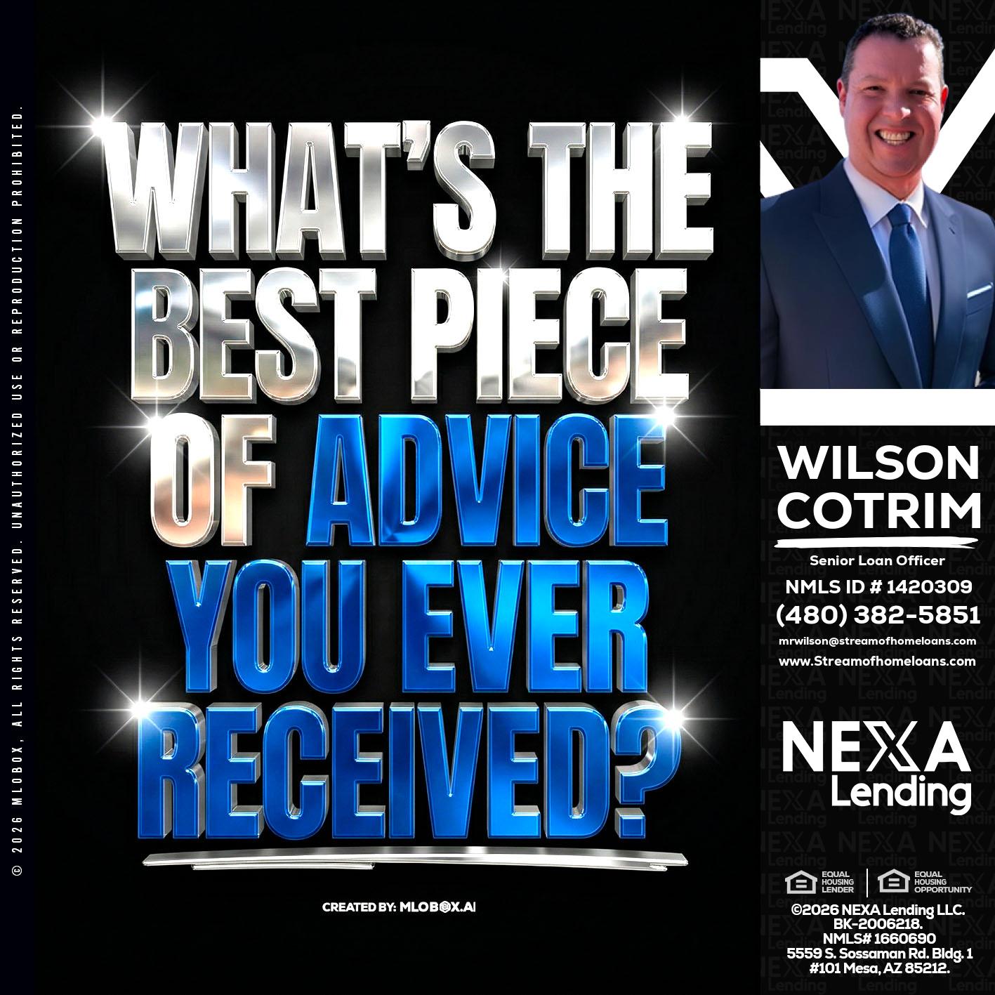 WHATS THE BEST - Wilson Cotrim -Senior Loan Officer