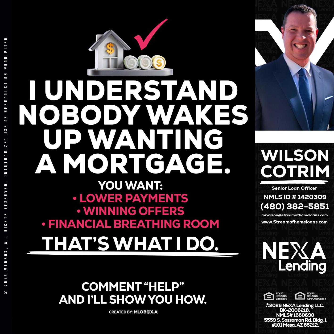 I UNDERSTAND - Wilson Cotrim -Senior Loan Officer