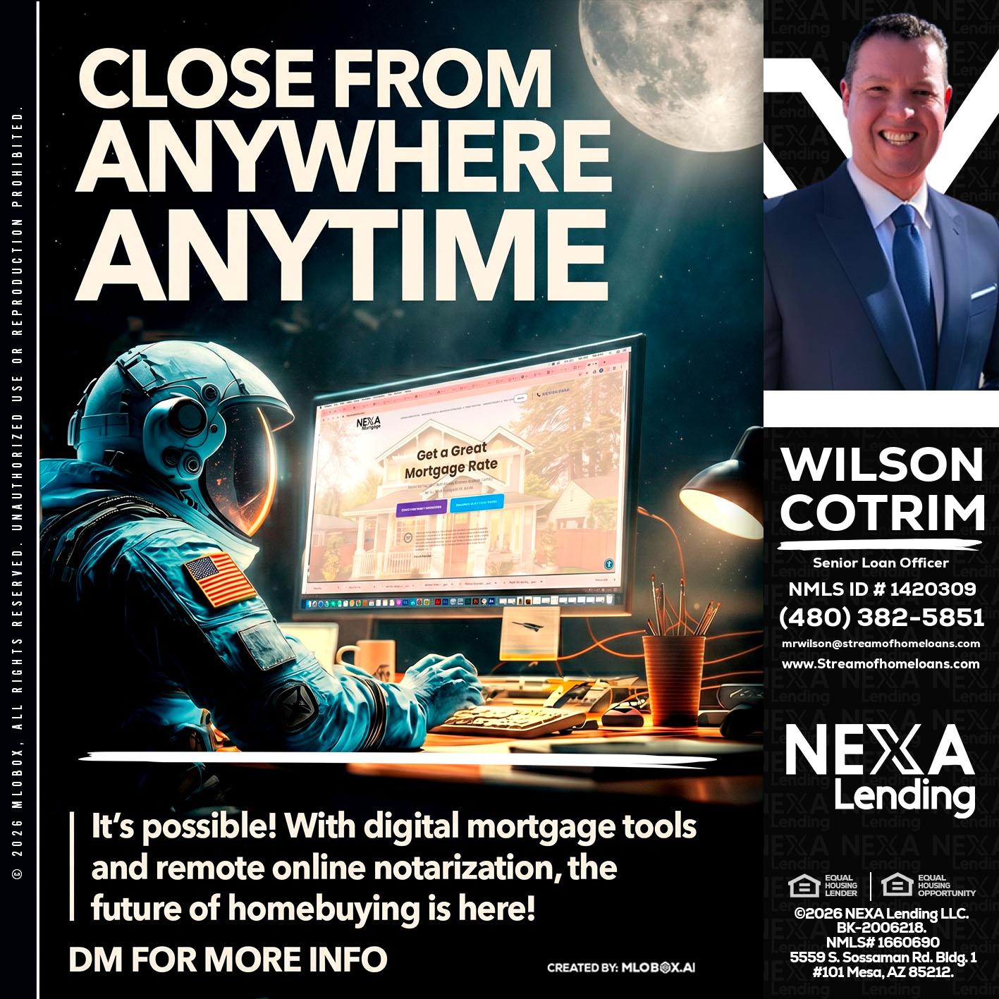 CLOSE FROM - Wilson Cotrim -Senior Loan Officer