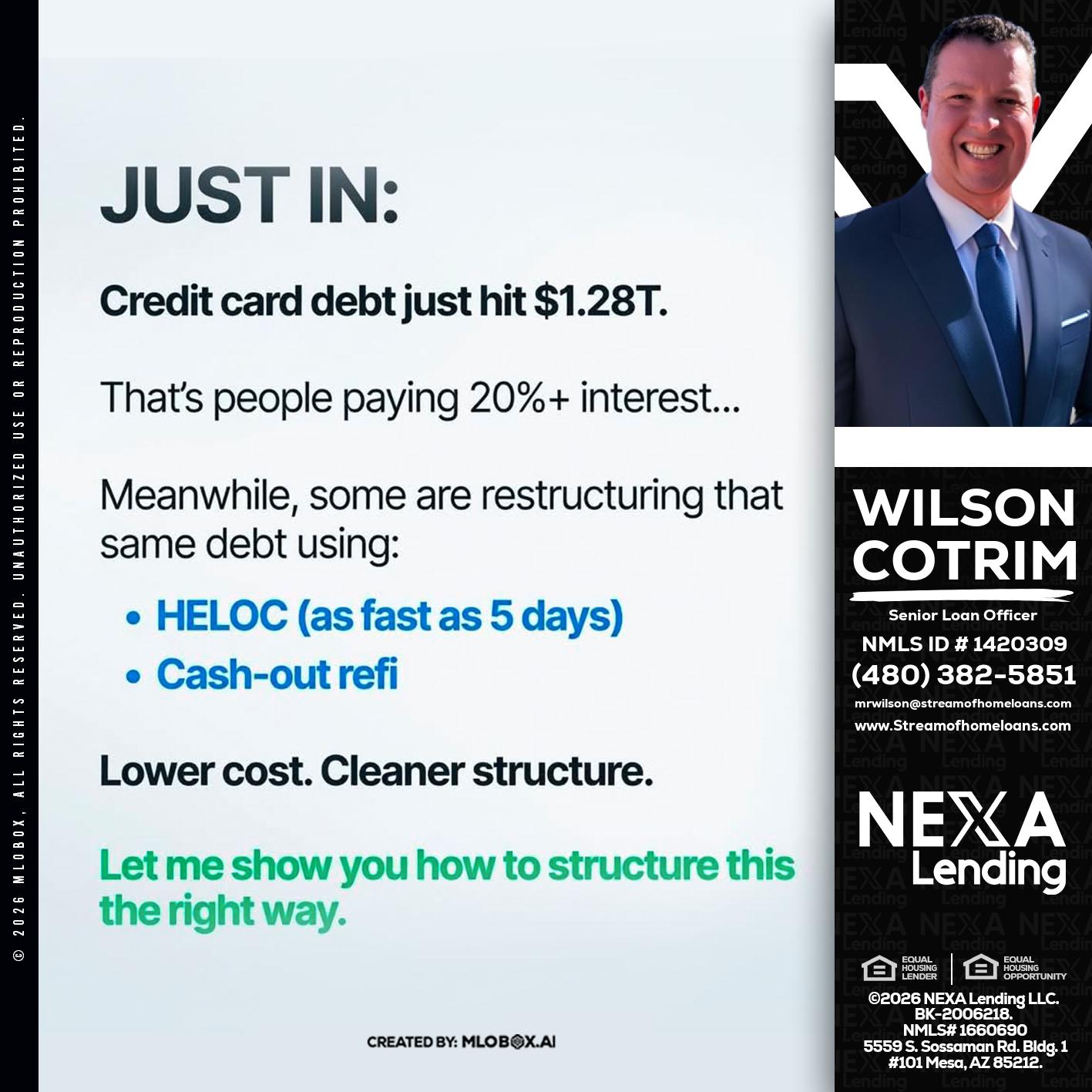 JUST IN - Wilson Cotrim -Senior Loan Officer