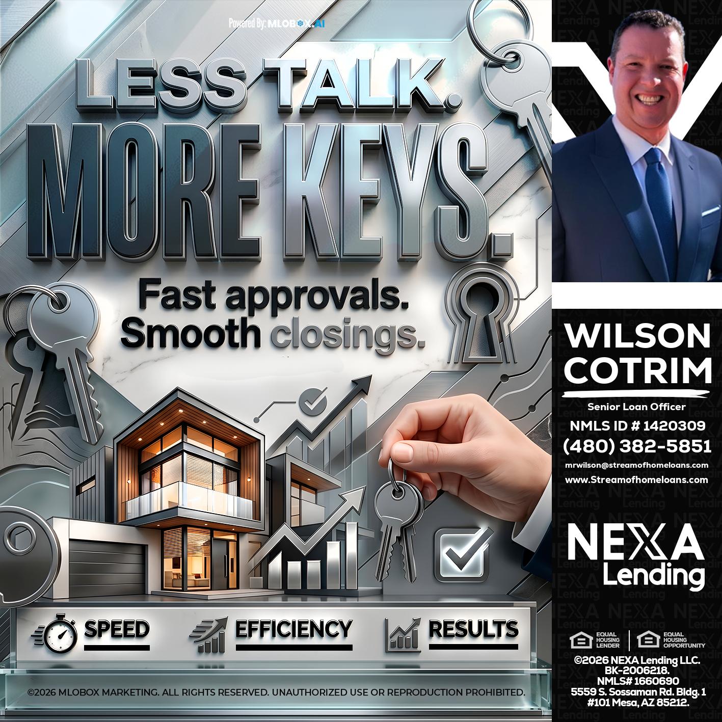 LESS TALK, MORE KEYS! - Wilson Cotrim -Senior Loan Officer