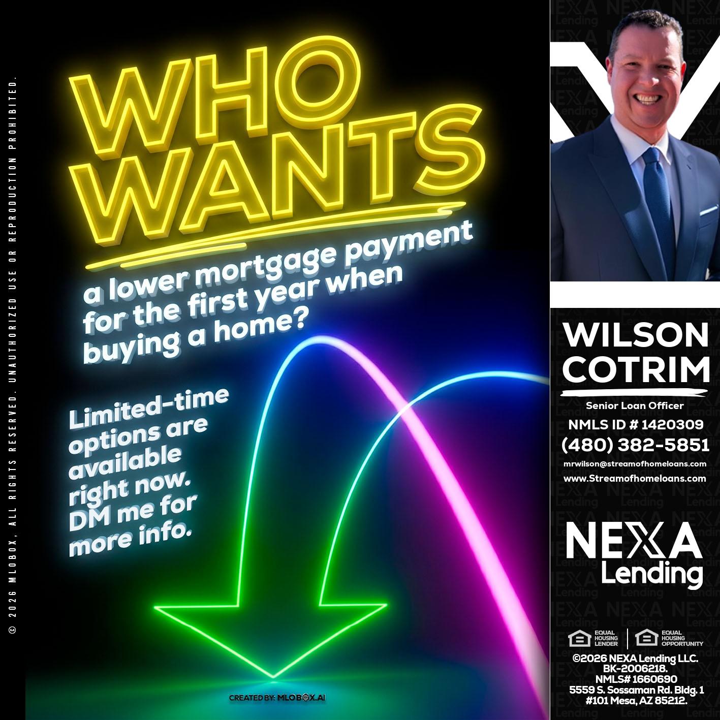 WHO WANTS - Wilson Cotrim -Senior Loan Officer