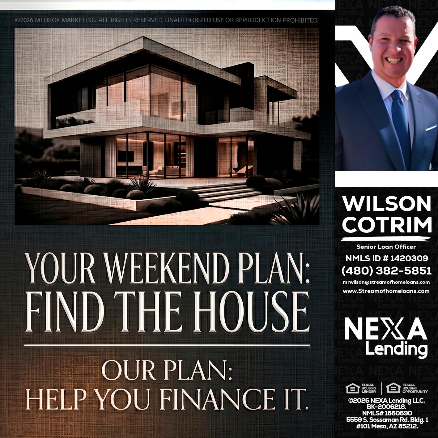 YOUR WEEKEND PLAN - Wilson Cotrim -Senior Loan Officer