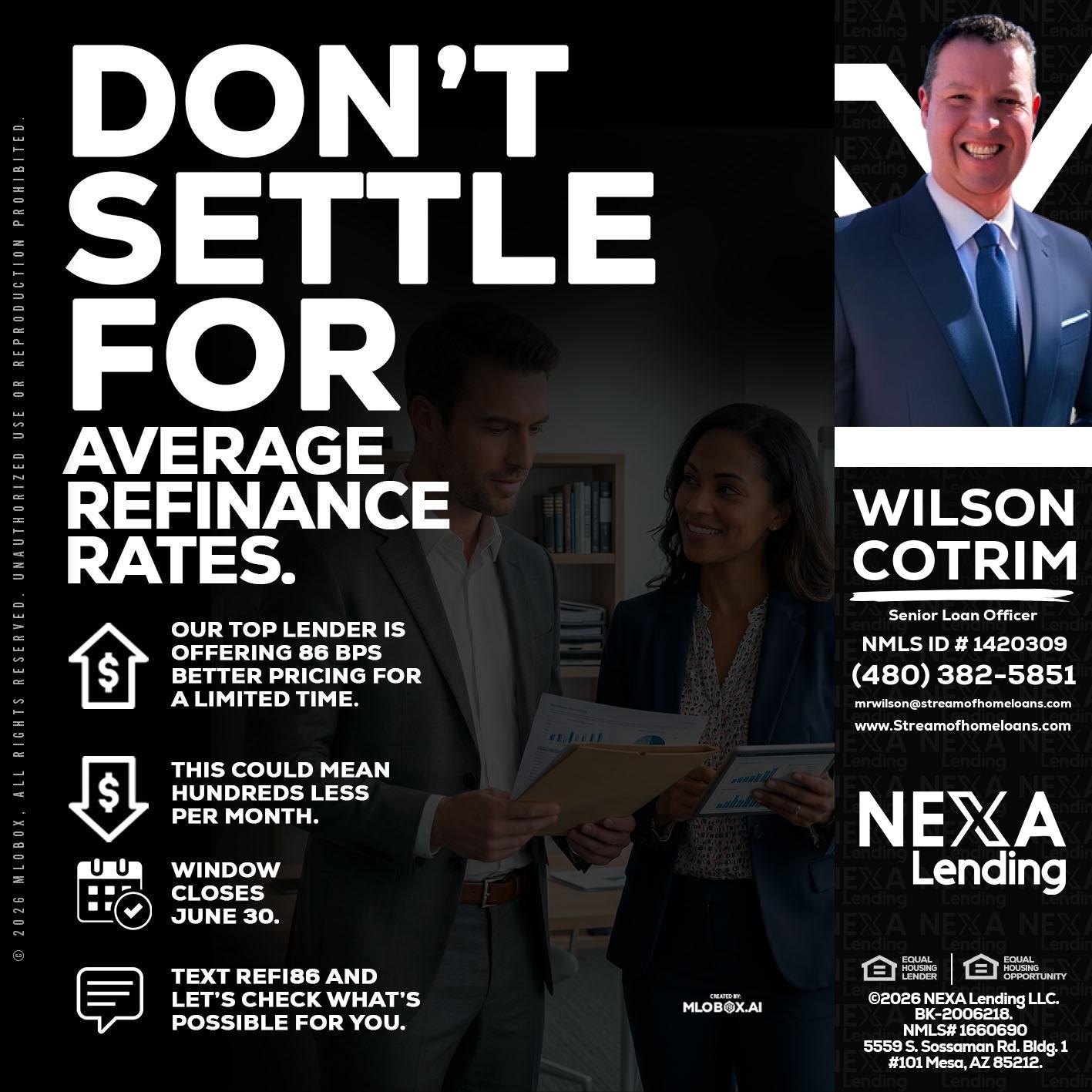 dont settle - Wilson Cotrim -Senior Loan Officer