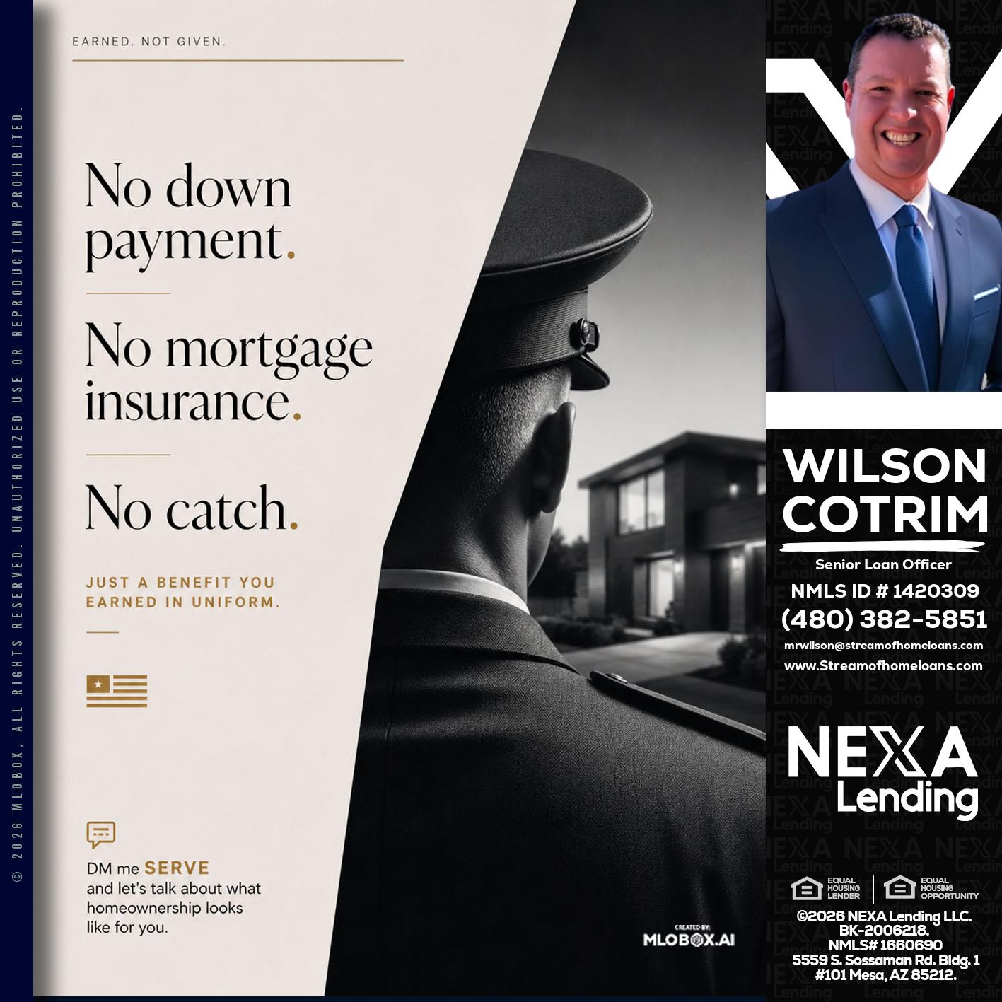 NO DOWN PAYMENT - Wilson Cotrim -Senior Loan Officer