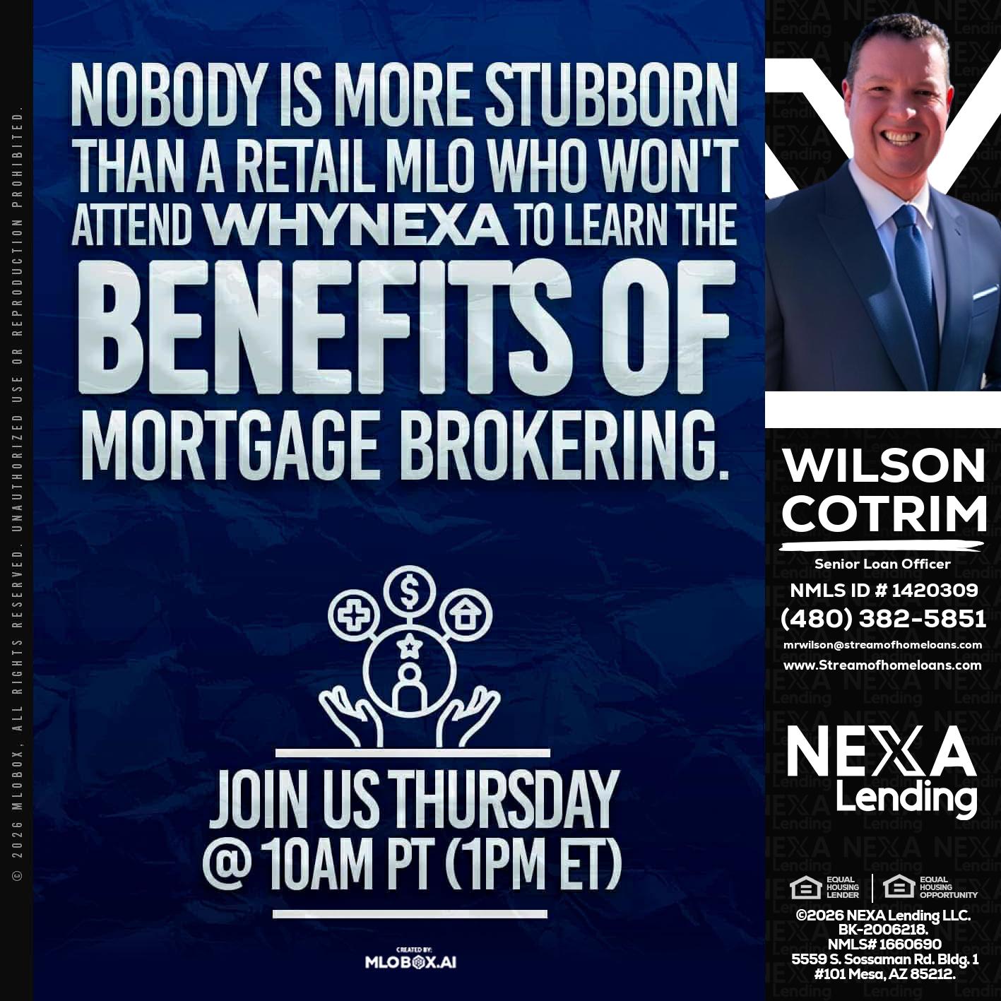 NOBODY IS MORE - Wilson Cotrim -Senior Loan Officer