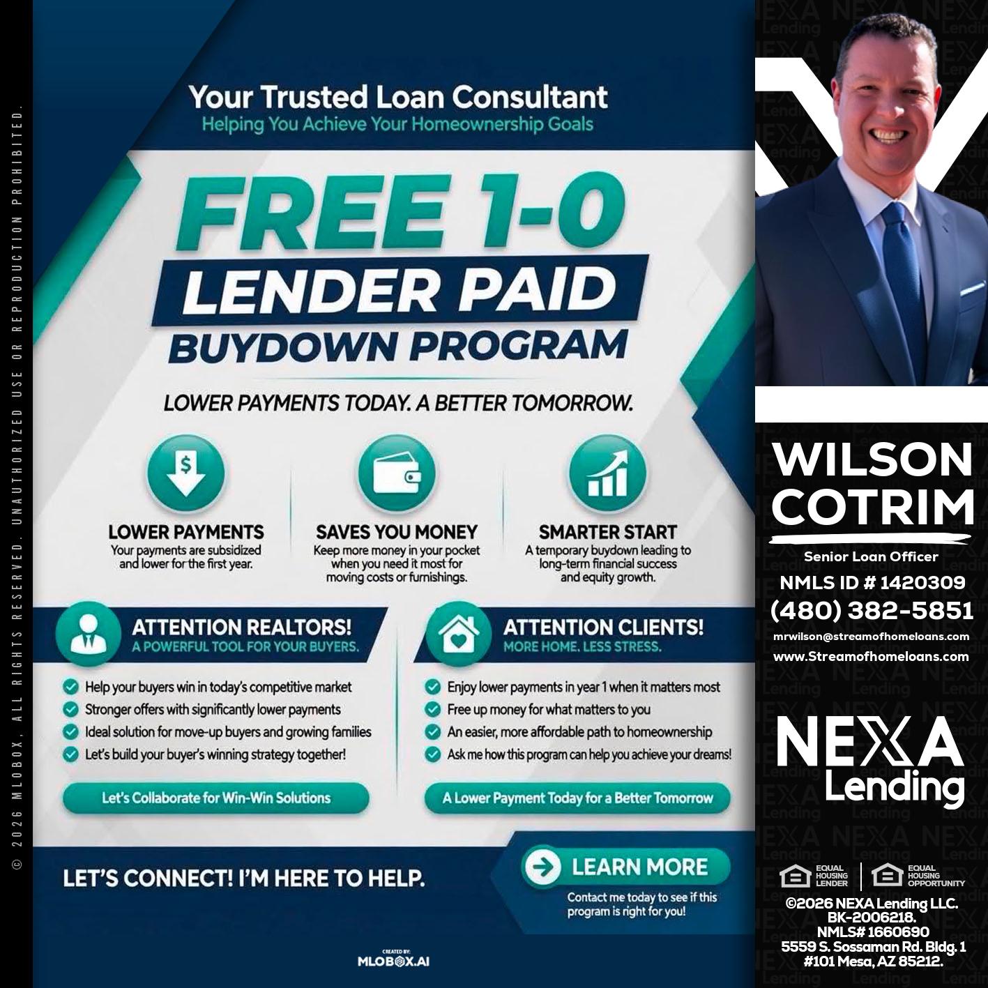 FREE 1-0 - Wilson Cotrim -Senior Loan Officer