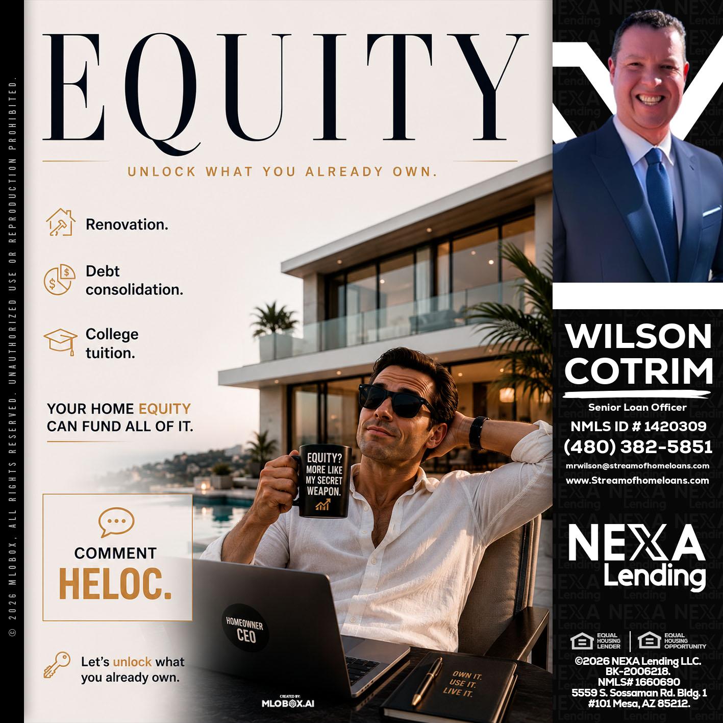 EQUITY - Wilson Cotrim -Senior Loan Officer
