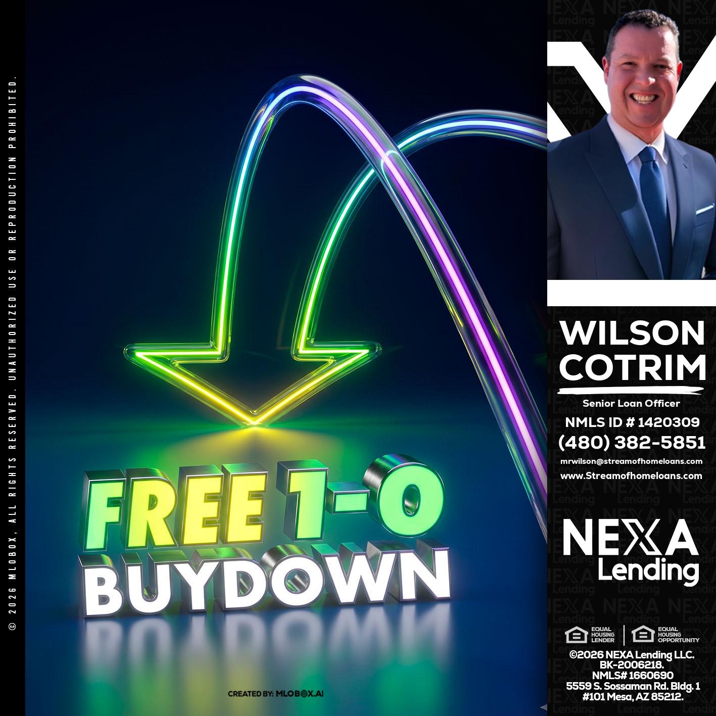 FREE 1-0 BUYDOWN - Wilson Cotrim -Senior Loan Officer
