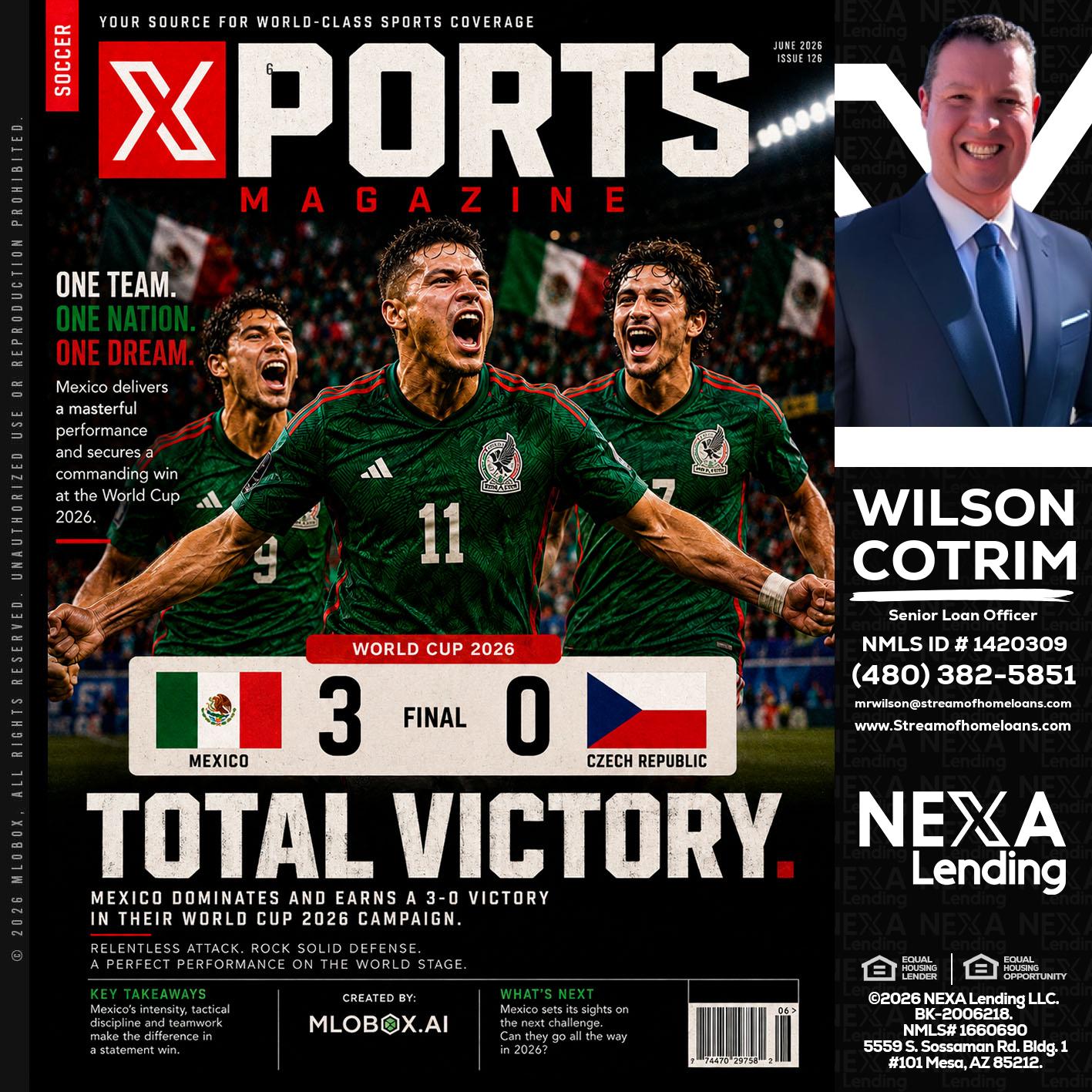 World Cup 2026 MEX 1-0 CZECH - Wilson Cotrim -Senior Loan Officer