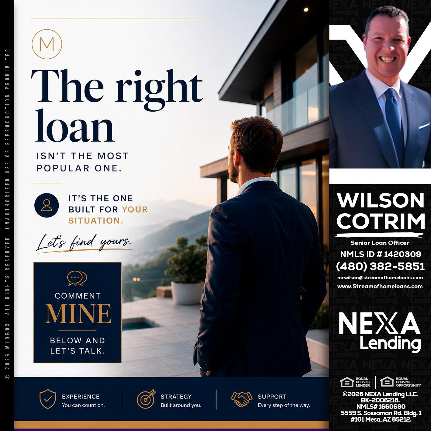 THE RIGHT LOAN - Wilson Cotrim -Senior Loan Officer
